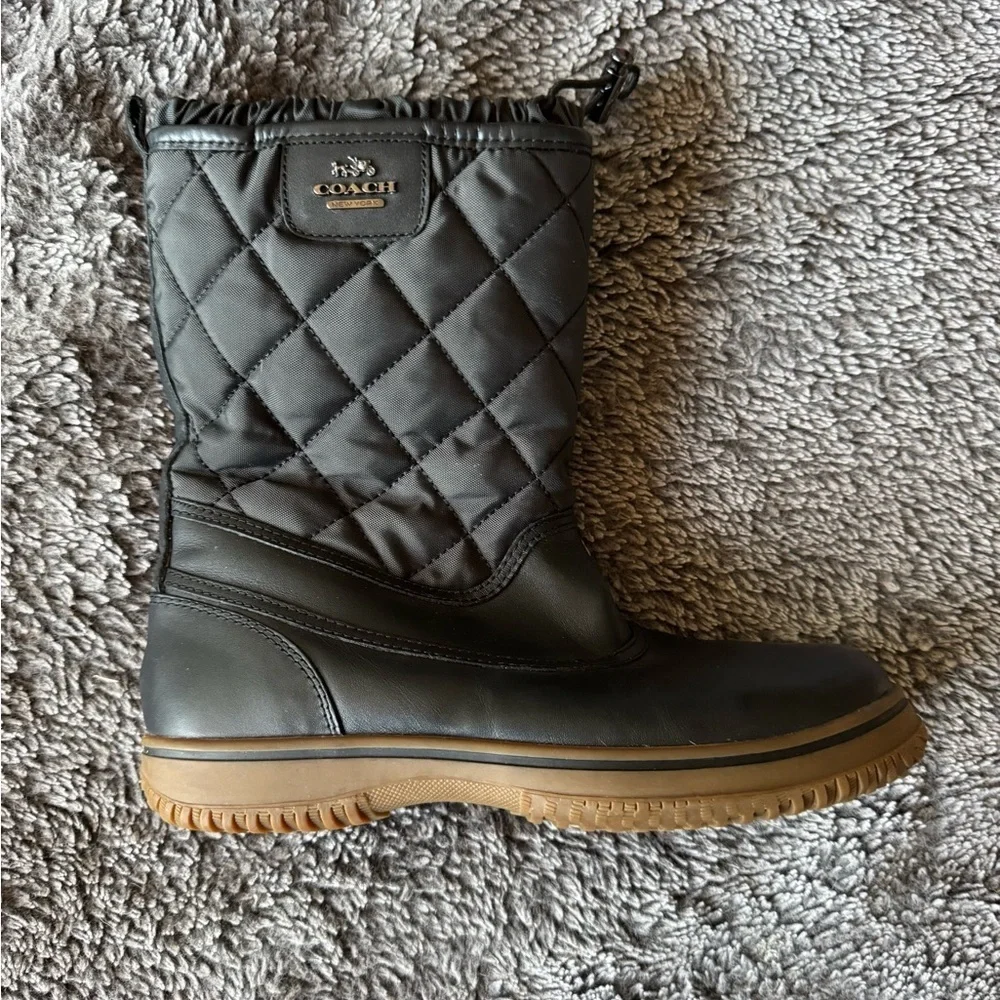 COACH Samara Black Quilted Cold Weather Boots